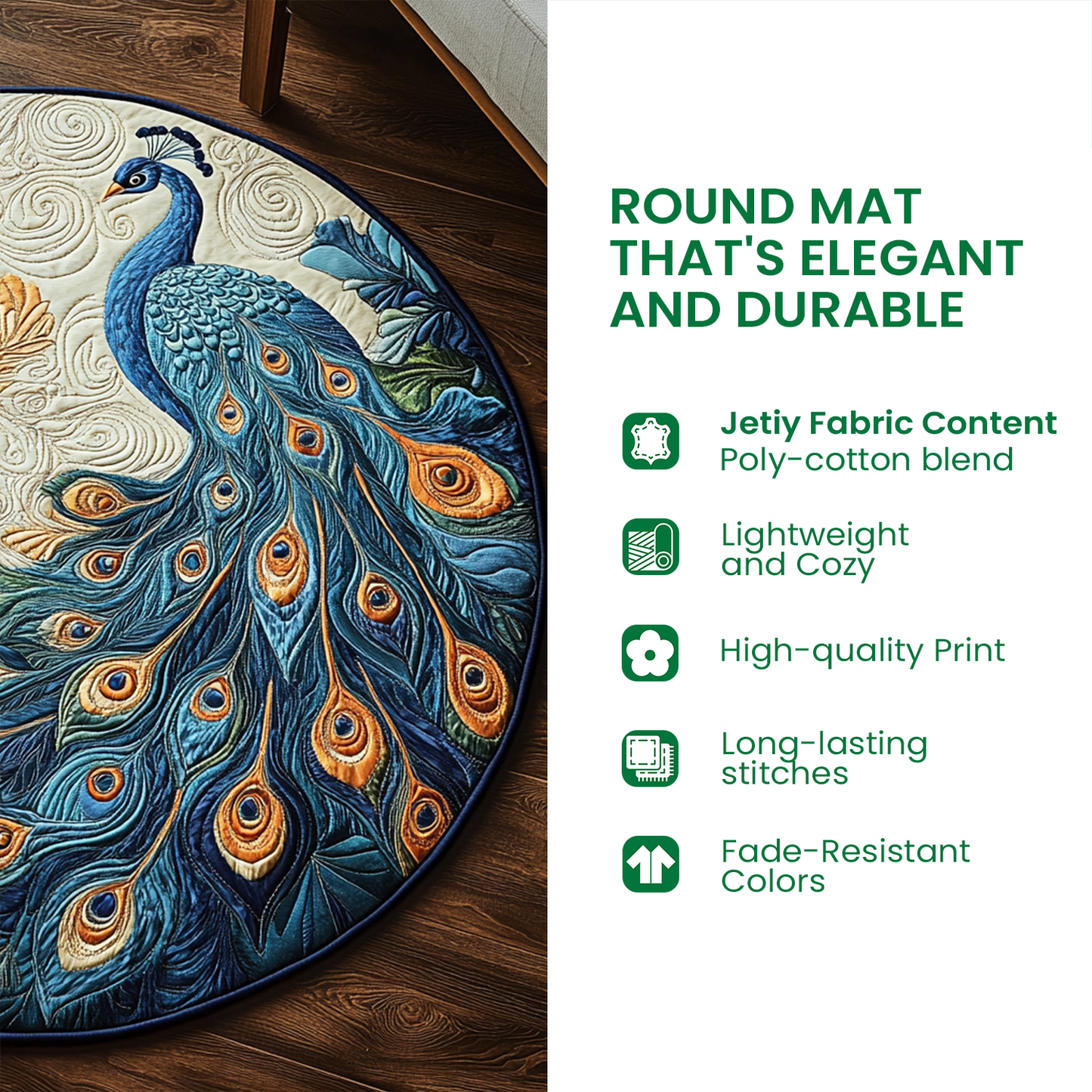 Abandoned Halloween Castle Quilted Round Mat
