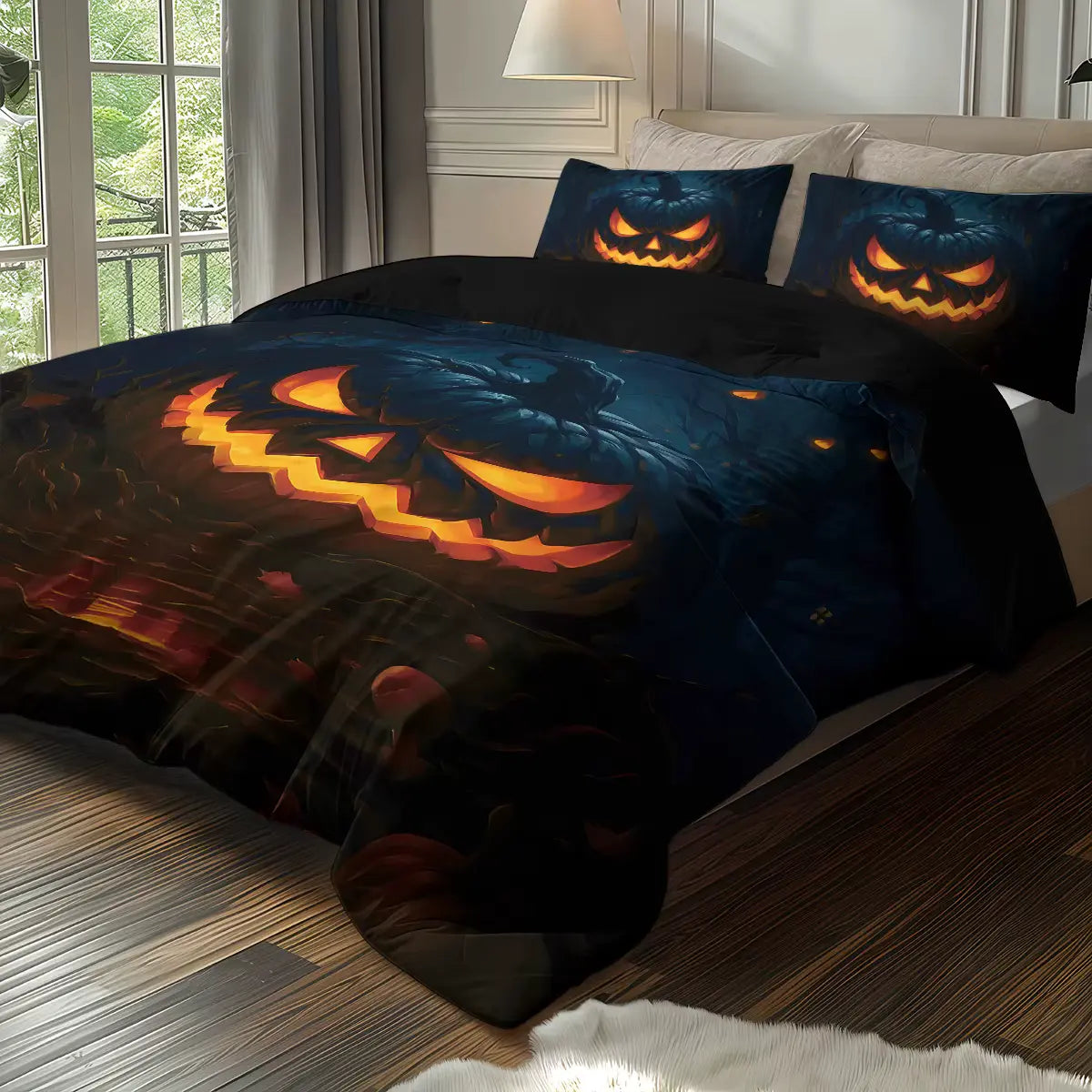 Evil Pumpkin Print Coreless Bedding