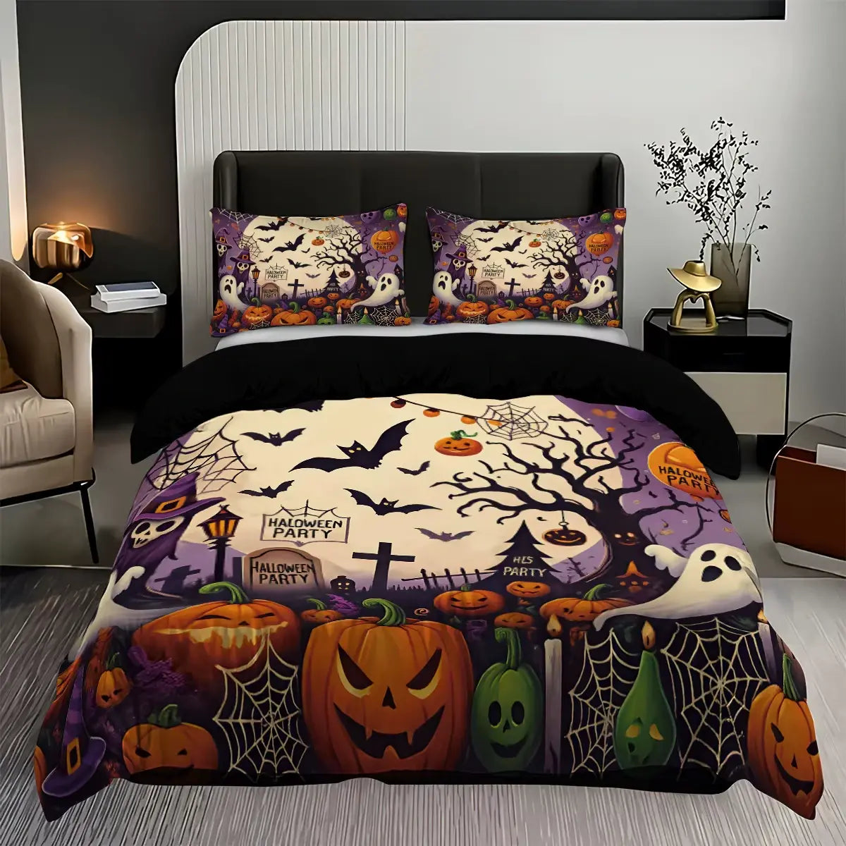 Halloween themed patterned Bedding