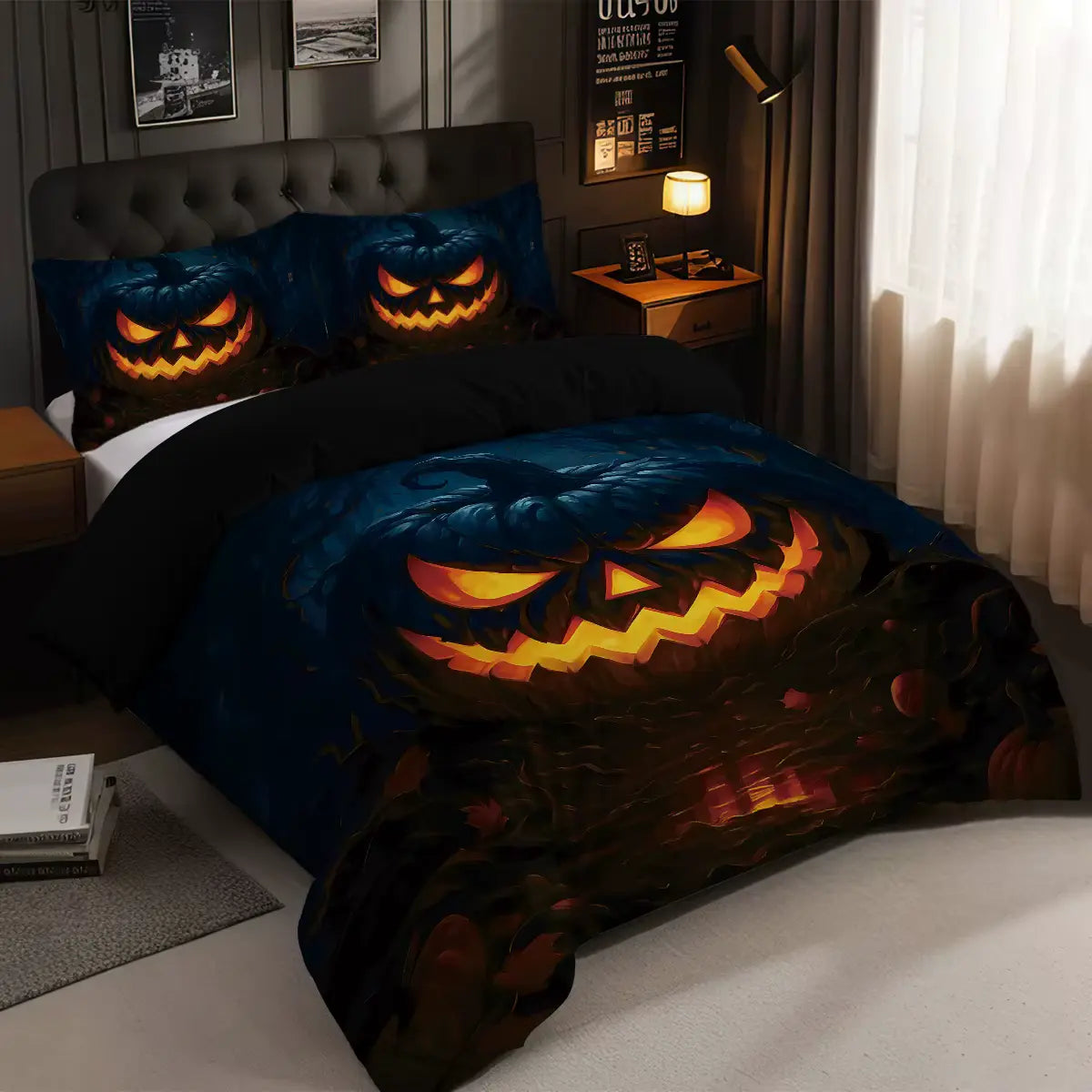 Evil Pumpkin Print Coreless Bedding
