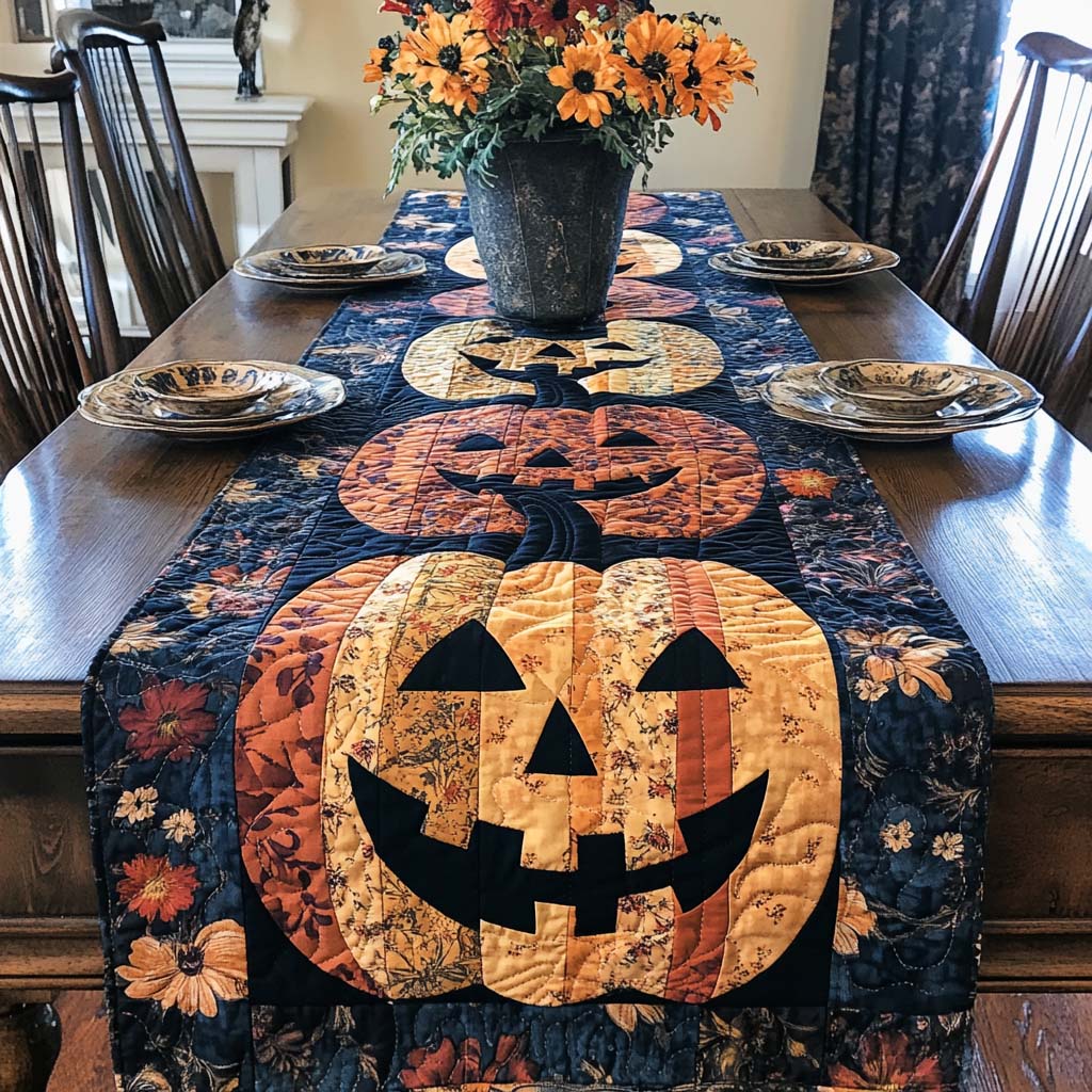 Spooky Charm Quilted Table Runner