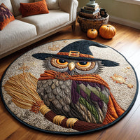 Spooky Feathers Quilted Round Mat