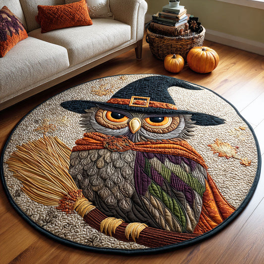 Spooky Feathers Quilted Round Mat
