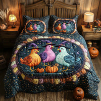 Spooky Harvest Charm 3-Piece Quilted Bedding Set