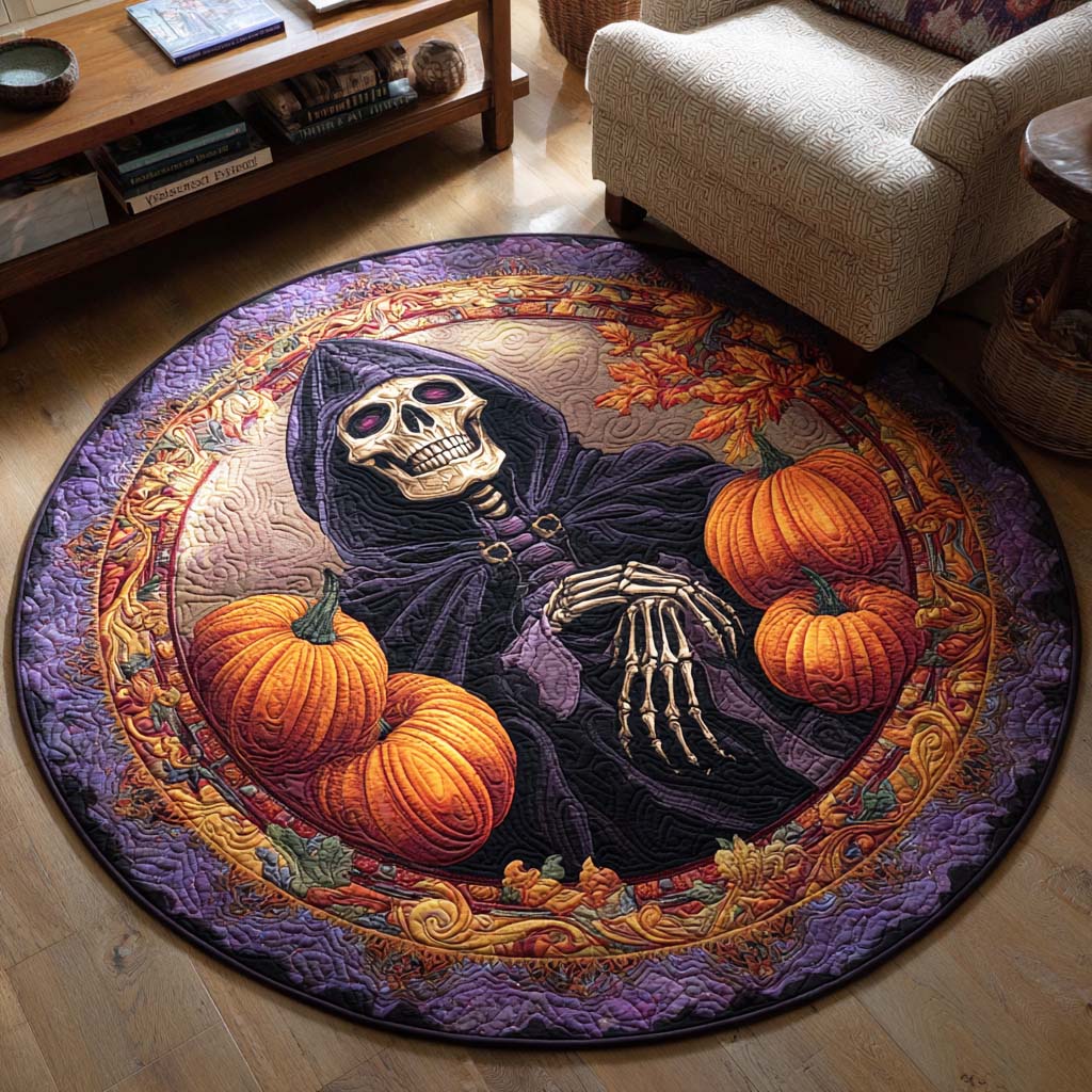 Spooky Night Quilted Round Mat