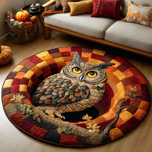 Spooky Owl Quilted Round Mat