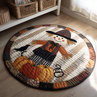 Spooky Scarecrow Quilted Round Mat