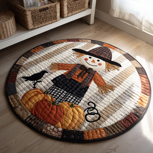 Spooky Scarecrow Quilted Round Mat