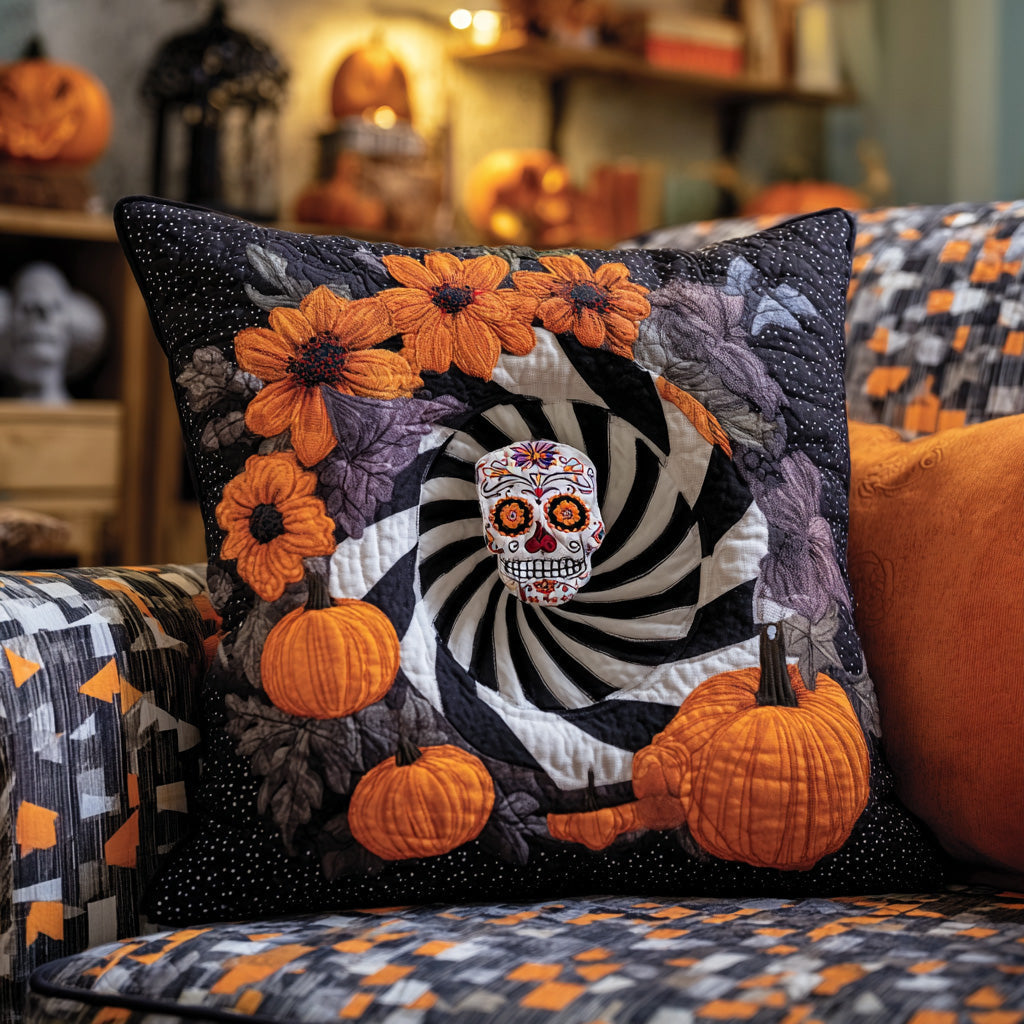 Spooky Swirl Quilted Pillow Case