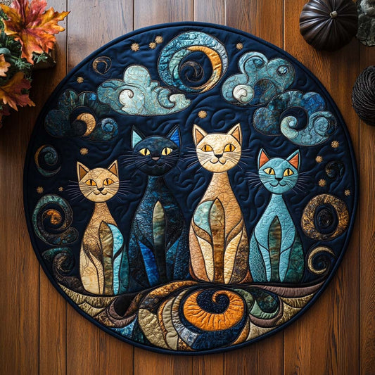 Spooky Twins Quilted Round Mat