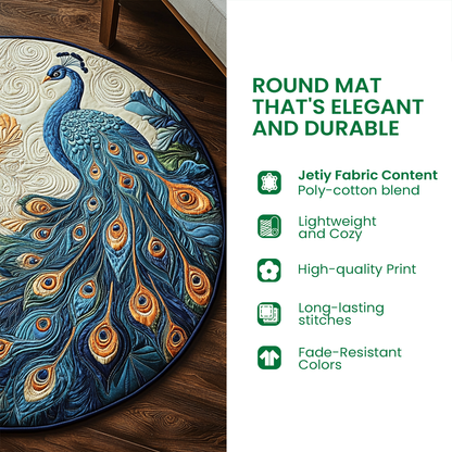 Spooky Golden Quilted Round Mat