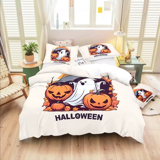 Halloween Cartoon Ghost Print Bedding