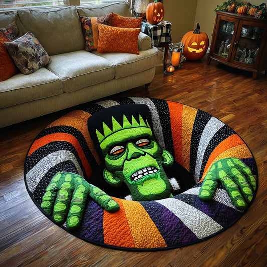 Spooky Frankenstein Quilted Round Mat