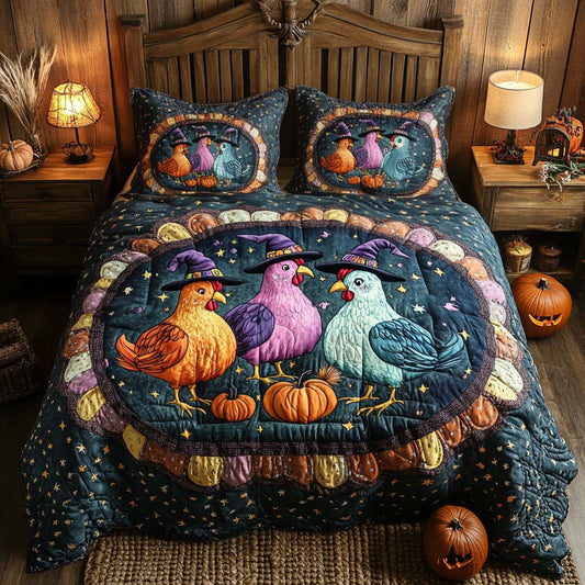 Spooky Harvest Charm 3-Piece Quilted Bedding Set