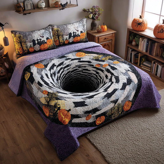 Spooky Swirl 3-Piece Quilted Bedding Set