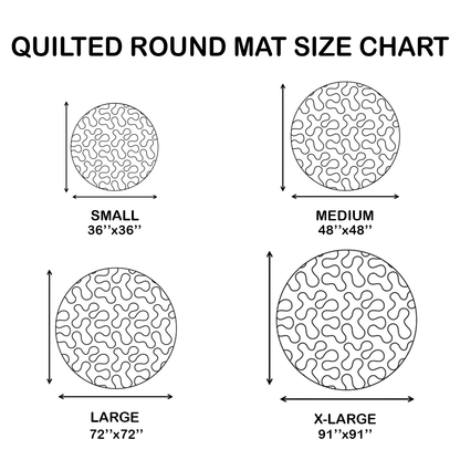 Spooky Golden Quilted Round Mat